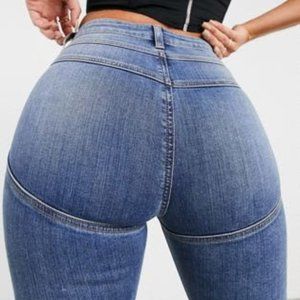 ASOS DESIGN Hourglass 'Lift and Contour' Skinny Jeans in midwash -NWOT